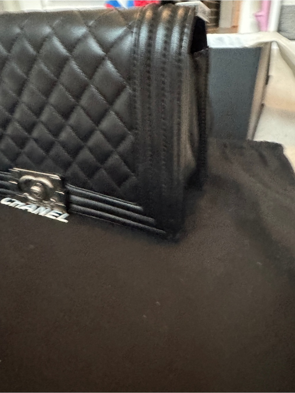 CHANEL Black Quilted Boy Shoulder Bag with Silver Hardware - Picture 3 of 14